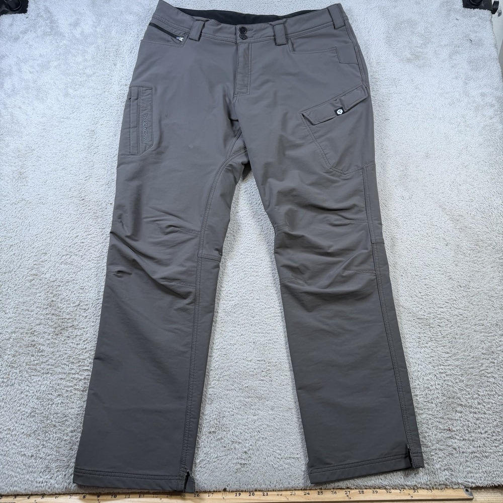 Truewerk Pants Mens 36x32 Grey T2 WerkPant Workwear Stretch Cargo